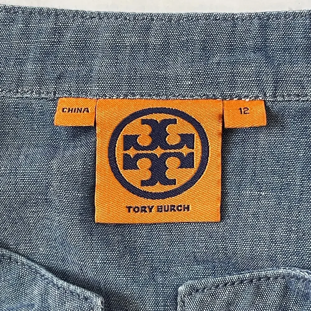 Tory Burch Bernadette Top - Blue Shirt - Blouse - Tunic - Size 12